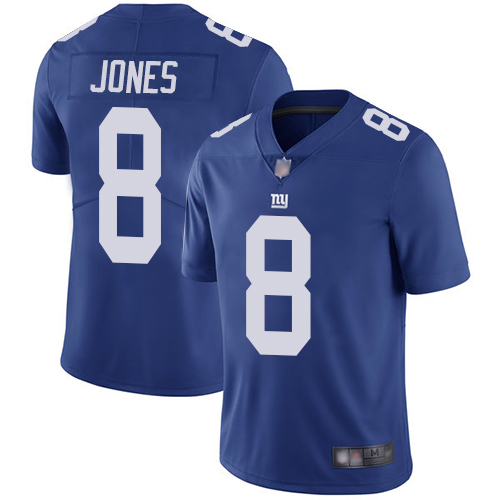 Men New York Giants #8 Daniel Jones Royal Blue Team Color Vapor Untouchable Limited Player Football NFL Jersey